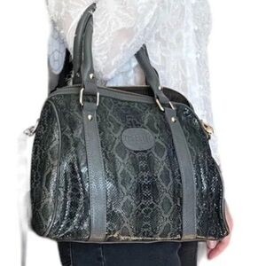 NWT Terzetto Snakeskin Pattern Genuine Leather Bag
